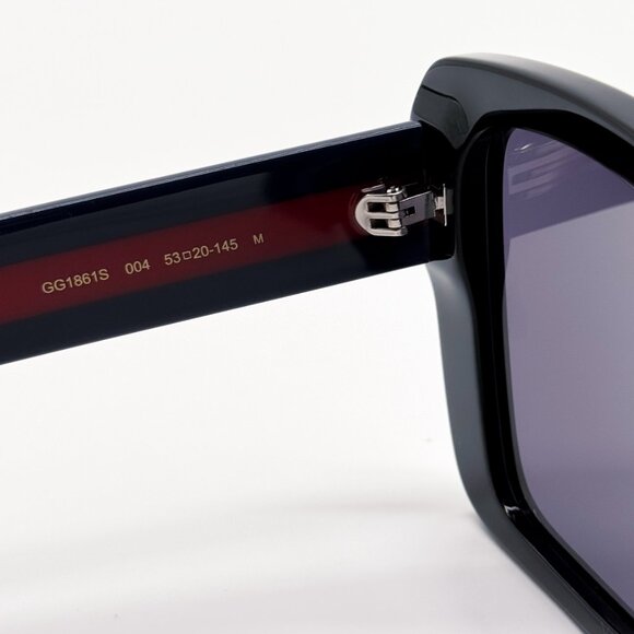 NEW GUCCI GG1861S 004 WOMEN SHINY BLACK SUNGLASSES GUCCI - Picture 11 of 13